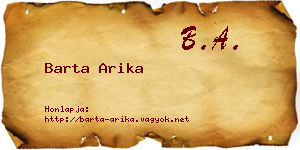 Barta Arika névjegykártya